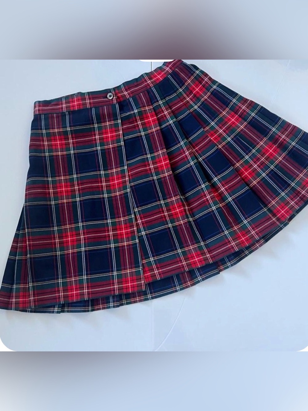Amazing Vinty Plaid Red and Blue Women's Folding Skirt